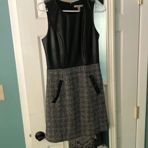 Banana Republic tweed/leather dress